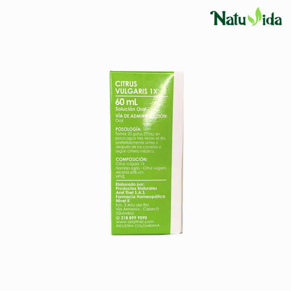 4 CITRUS VULGARIS Citrus Vulgaris 1X en Gotas - Aral Thel 60ml (Colesterol, Triglicéridos y Ácido Urico)