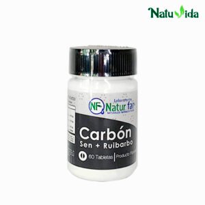 1CARBONSENS Carbón Sen + Ruibarbo - Natufar 60 Tabletas (Estreñimiento)