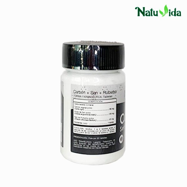 2CARBONSENS Carbón Sen + Ruibarbo - Natufar 60 Tabletas (Estreñimiento)